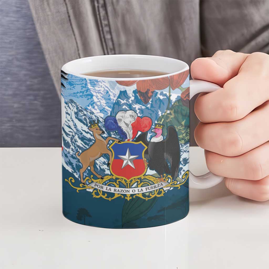 Chile Fiestas Patrias Ceramic Mug Andean Condor Andes Mountains - Wonder Print Shop