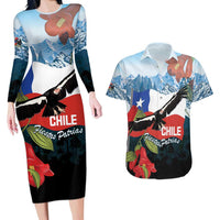 Chile Fiestas Patrias Couples Matching Long Sleeve Bodycon Dress and Hawaiian Shirt Andean Condor Andes Mountains - Wonder Print Shop