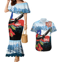 Chile Fiestas Patrias Couples Matching Mermaid Dress and Hawaiian Shirt Andean Condor Andes Mountains - Wonder Print Shop