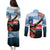Chile Fiestas Patrias Couples Matching Puletasi and Long Sleeve Button Shirt Andean Condor Andes Mountains - Wonder Print Shop