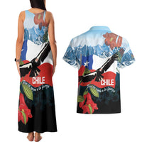 Chile Fiestas Patrias Couples Matching Tank Maxi Dress and Hawaiian Shirt Andean Condor Andes Mountains - Wonder Print Shop