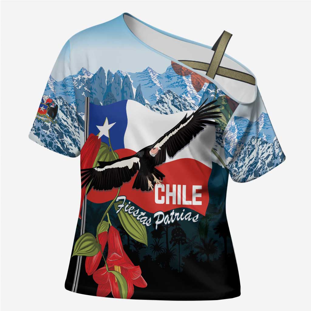Chile Fiestas Patrias Cross Shoulder Shirt Andean Condor Andes Mountains - Wonder Print Shop