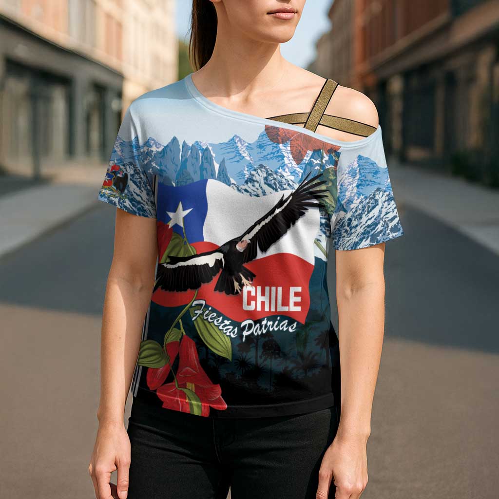 Chile Fiestas Patrias Cross Shoulder Shirt Andean Condor Andes Mountains - Wonder Print Shop