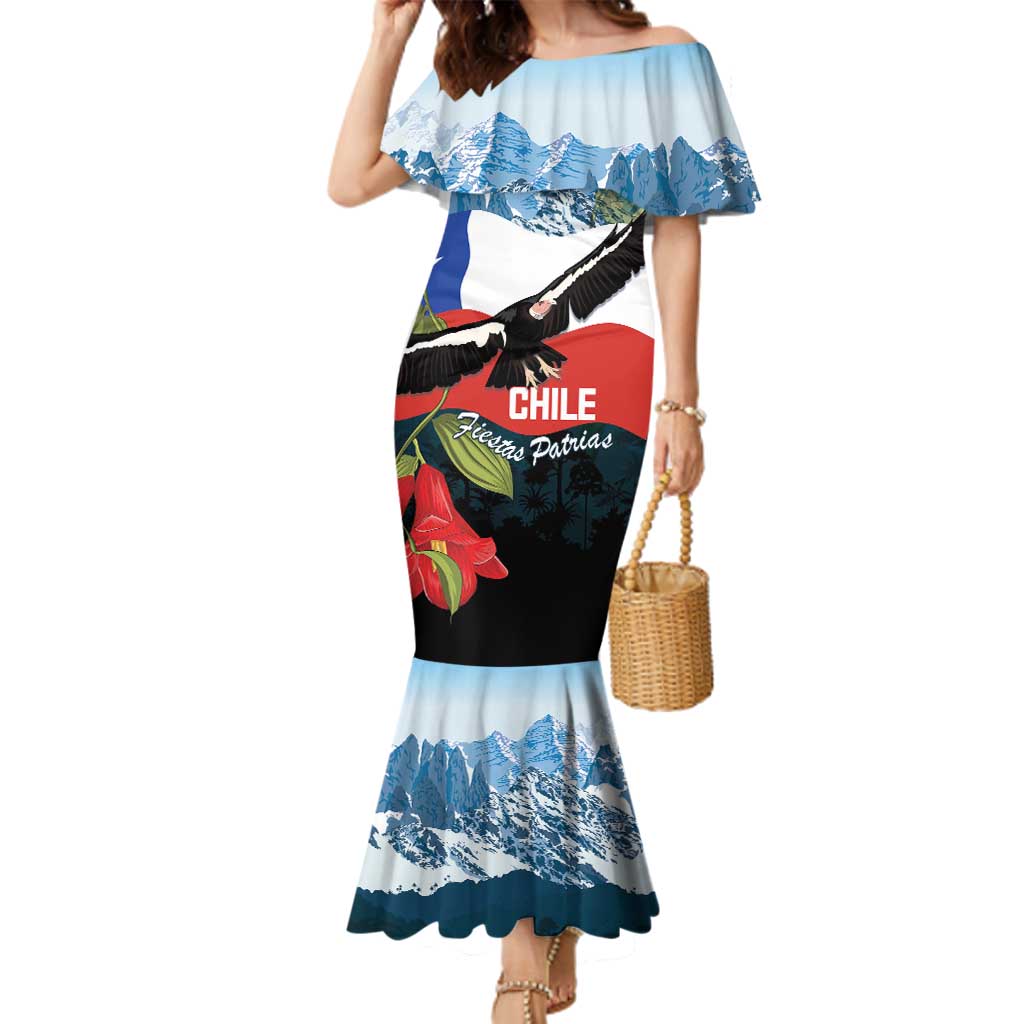 Chile Fiestas Patrias Family Matching Mermaid Dress and Hawaiian Shirt Andean Condor Andes Mountains - Wonder Print Shop