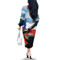 Chile Fiestas Patrias Family Matching Off The Shoulder Long Sleeve Dress and Hawaiian Shirt Andean Condor Andes Mountains - Wonder Print Shop