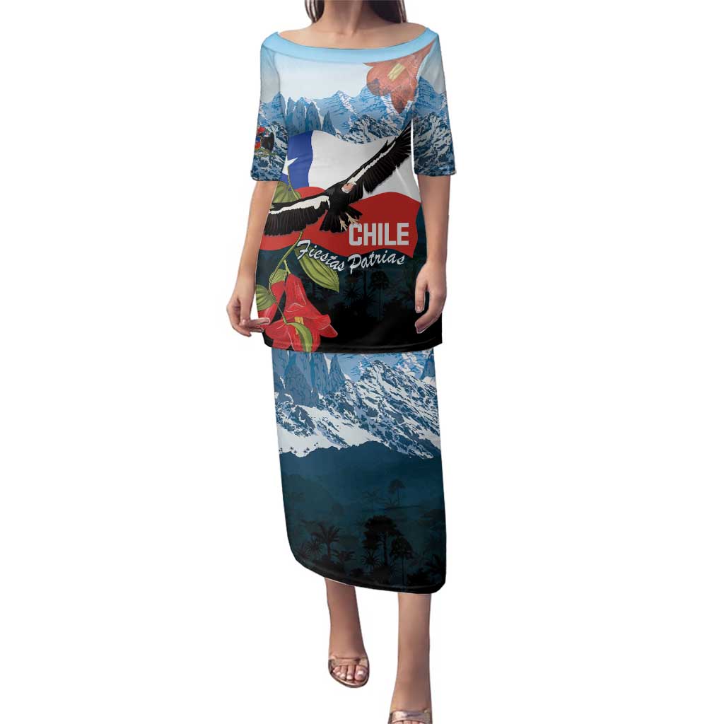 Chile Fiestas Patrias Family Matching Puletasi and Hawaiian Shirt Andean Condor Andes Mountains - Wonder Print Shop
