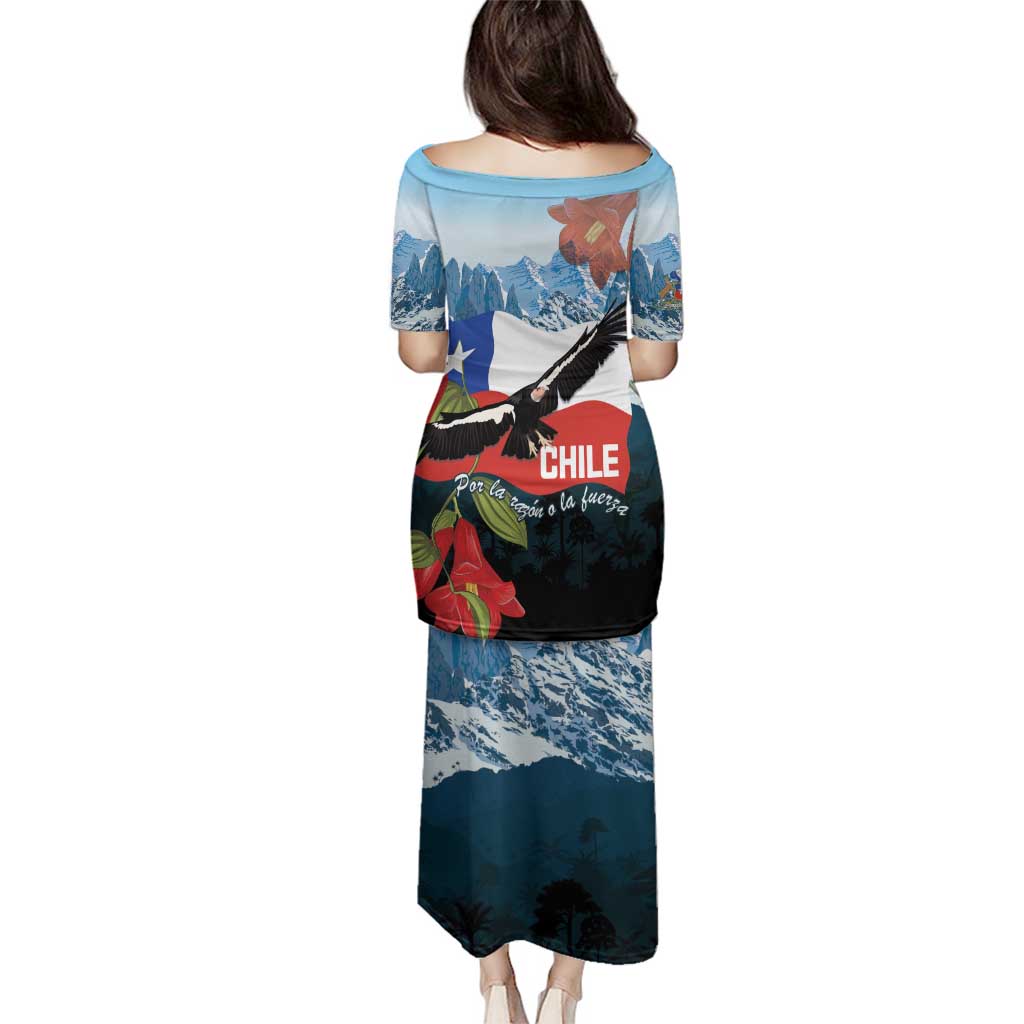 Chile Fiestas Patrias Family Matching Puletasi and Hawaiian Shirt Andean Condor Andes Mountains - Wonder Print Shop