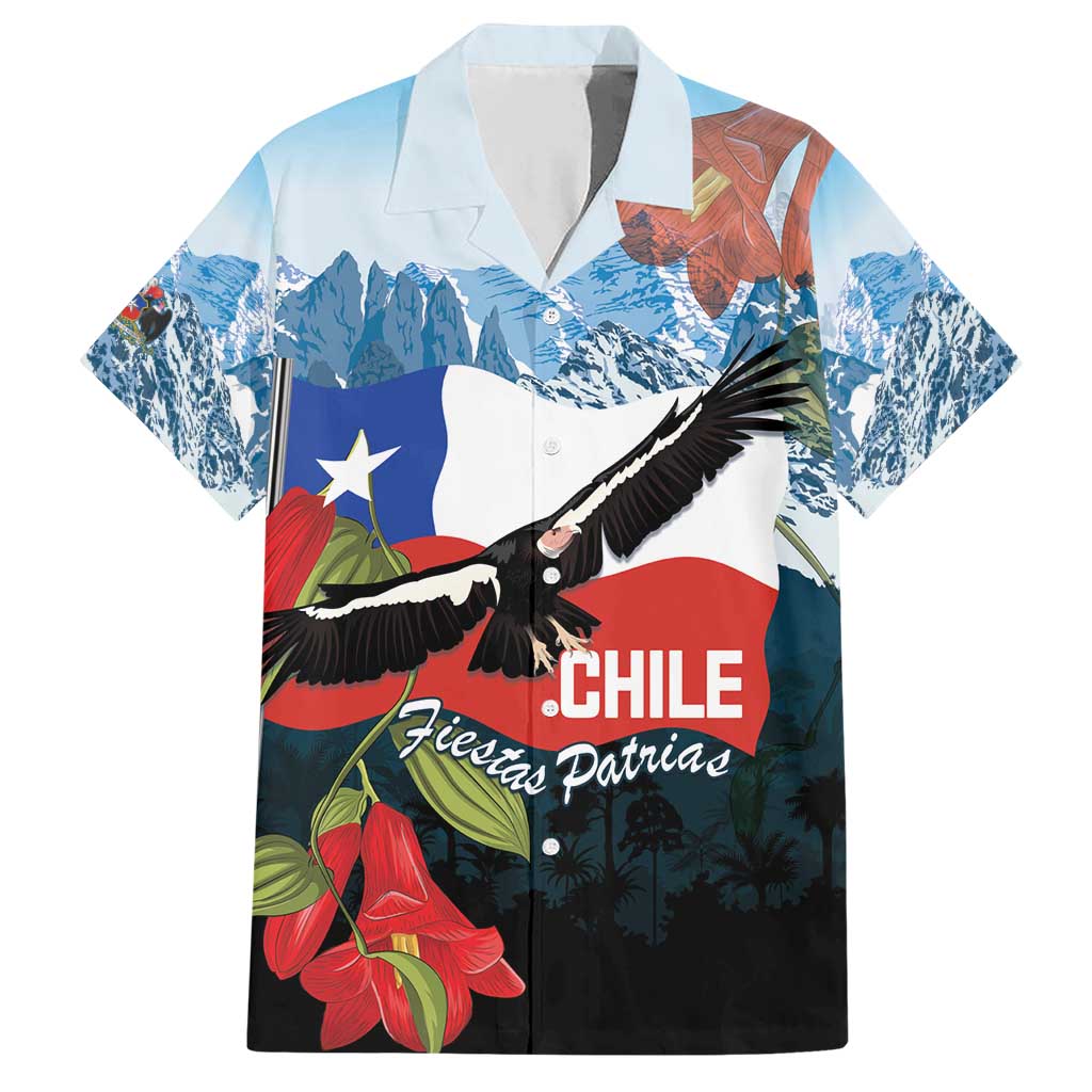 Chile Fiestas Patrias Family Matching Short Sleeve Bodycon Dress and Hawaiian Shirt Andean Condor Andes Mountains - Wonder Print Shop