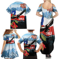 Chile Fiestas Patrias Family Matching Summer Maxi Dress and Hawaiian Shirt Andean Condor Andes Mountains - Wonder Print Shop