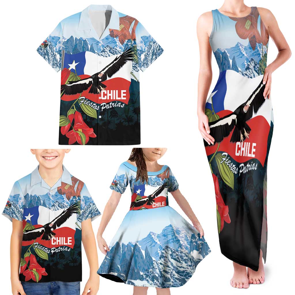 Chile Fiestas Patrias Family Matching Tank Maxi Dress and Hawaiian Shirt Andean Condor Andes Mountains - Wonder Print Shop