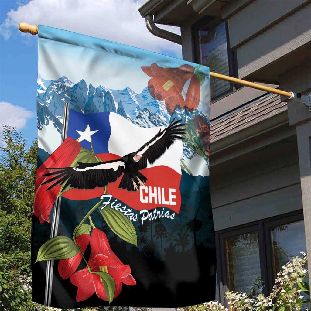 Chile Fiestas Patrias Garden Flag Andean Condor Andes Mountains - Wonder Print Shop