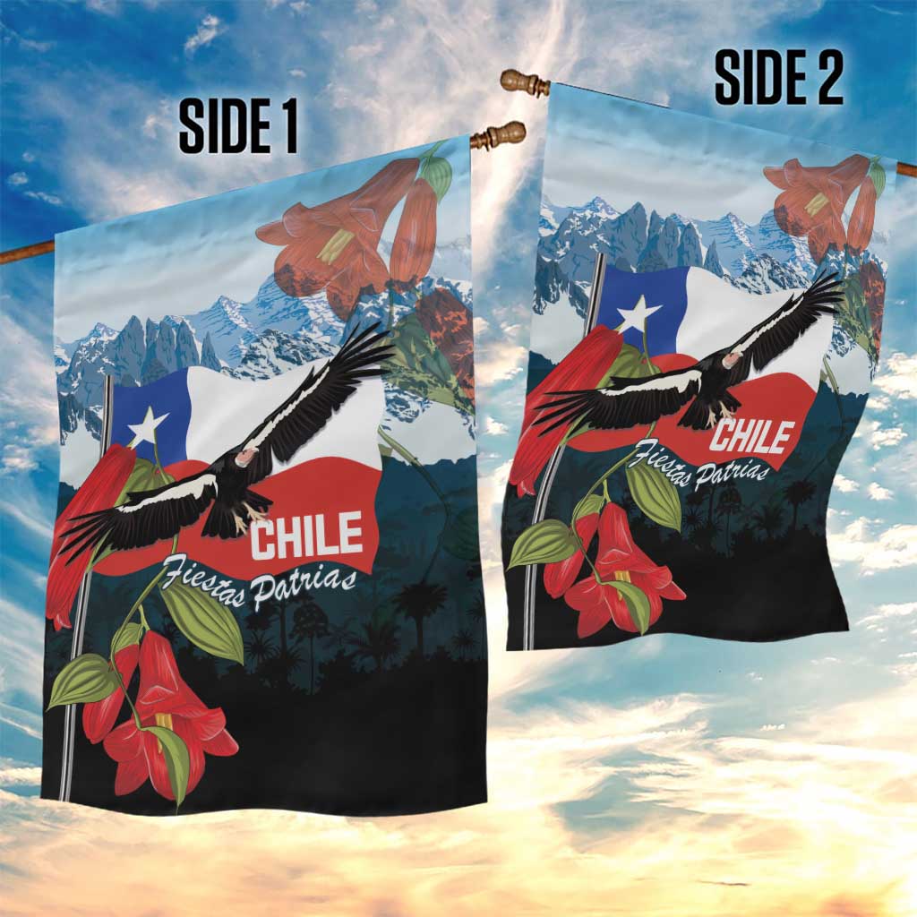 Chile Fiestas Patrias Garden Flag Andean Condor Andes Mountains - Wonder Print Shop