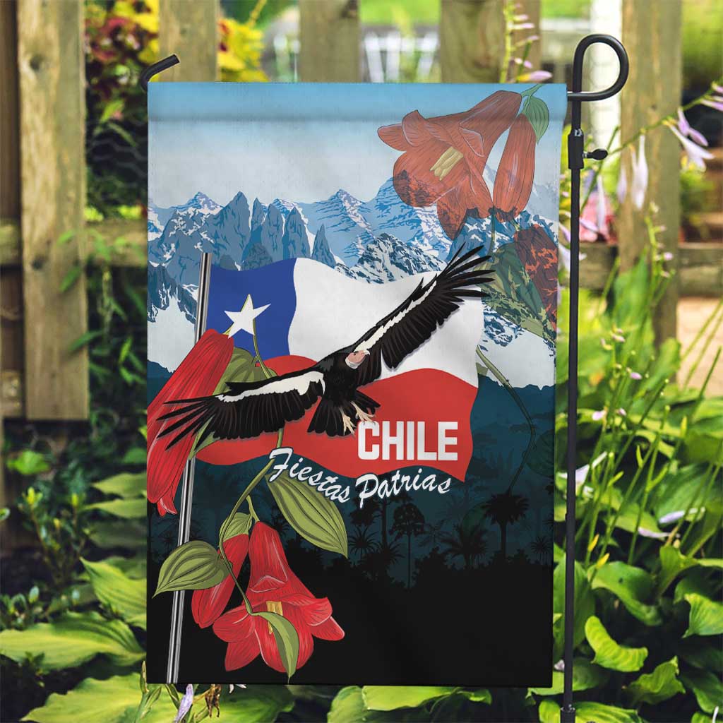 Chile Fiestas Patrias Garden Flag Andean Condor Andes Mountains - Wonder Print Shop