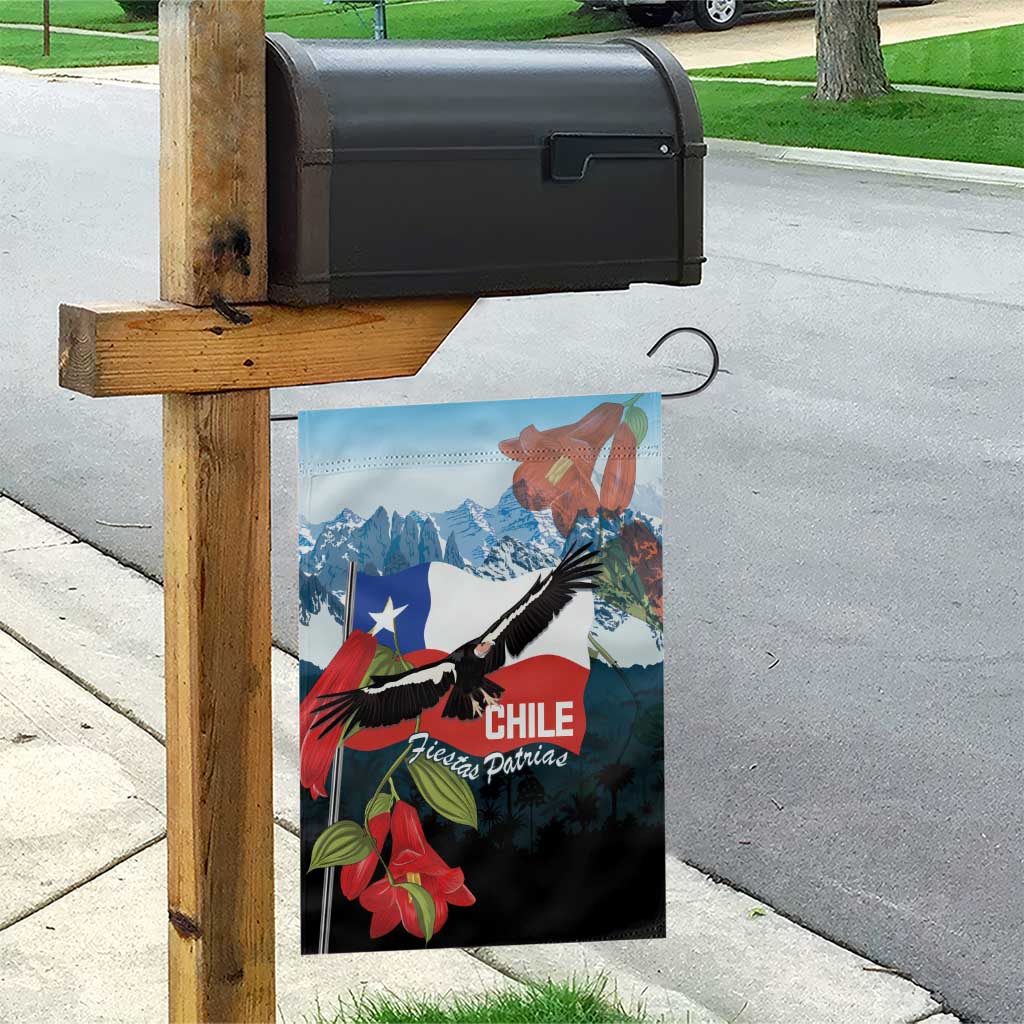 Chile Fiestas Patrias Garden Flag Andean Condor Andes Mountains - Wonder Print Shop