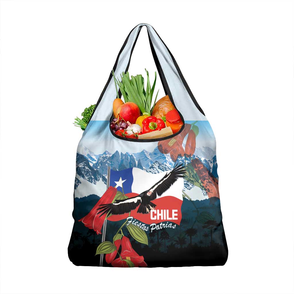 Chile Fiestas Patrias Grocery Bag Andean Condor Andes Mountains - Wonder Print Shop