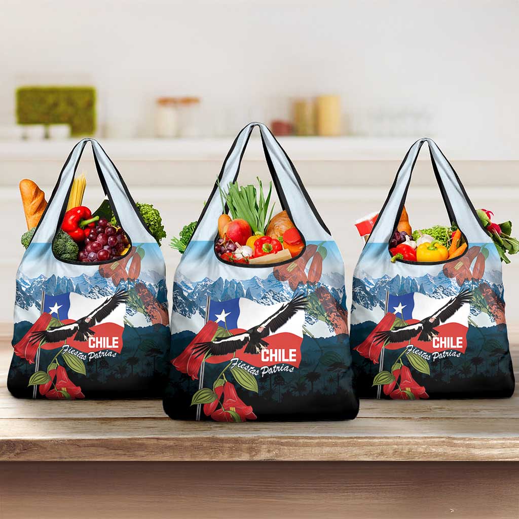 Chile Fiestas Patrias Grocery Bag Andean Condor Andes Mountains - Wonder Print Shop