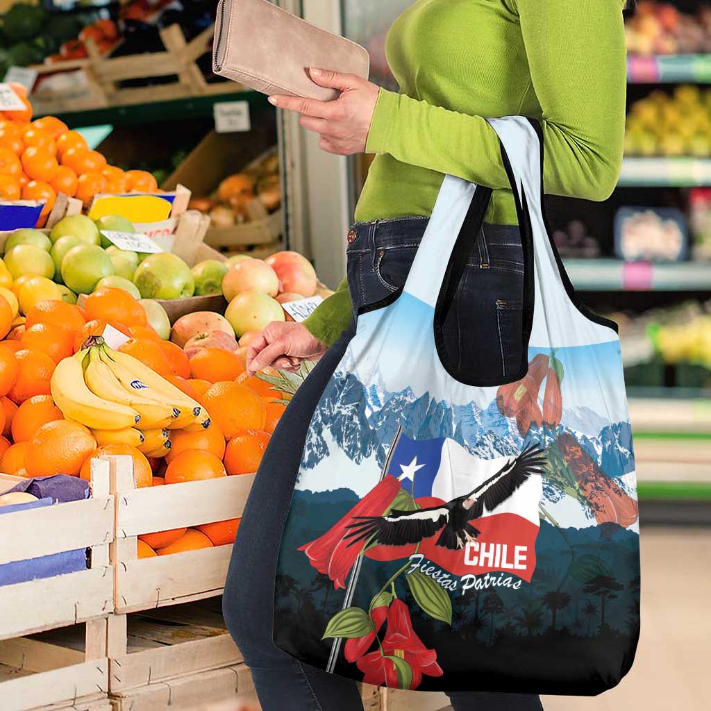 Chile Fiestas Patrias Grocery Bag Andean Condor Andes Mountains - Wonder Print Shop