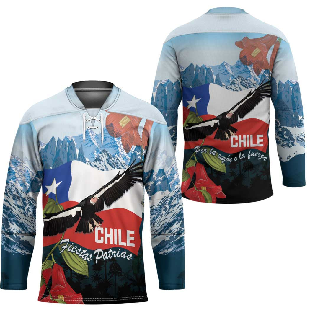 Chile Fiestas Patrias Hockey Jersey Andean Condor Andes Mountains - Wonder Print Shop