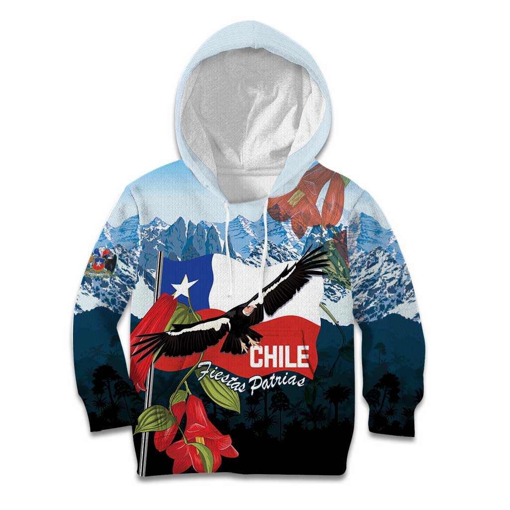 Chile Fiestas Patrias Kid Hoodie Andean Condor Andes Mountains - Wonder Print Shop