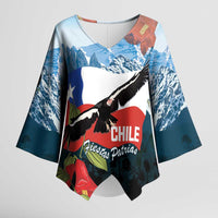Chile Fiestas Patrias Kimono Sleeve Blouse Andean Condor Andes Mountains - Wonder Print Shop
