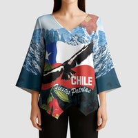 Chile Fiestas Patrias Kimono Sleeve Blouse Andean Condor Andes Mountains - Wonder Print Shop