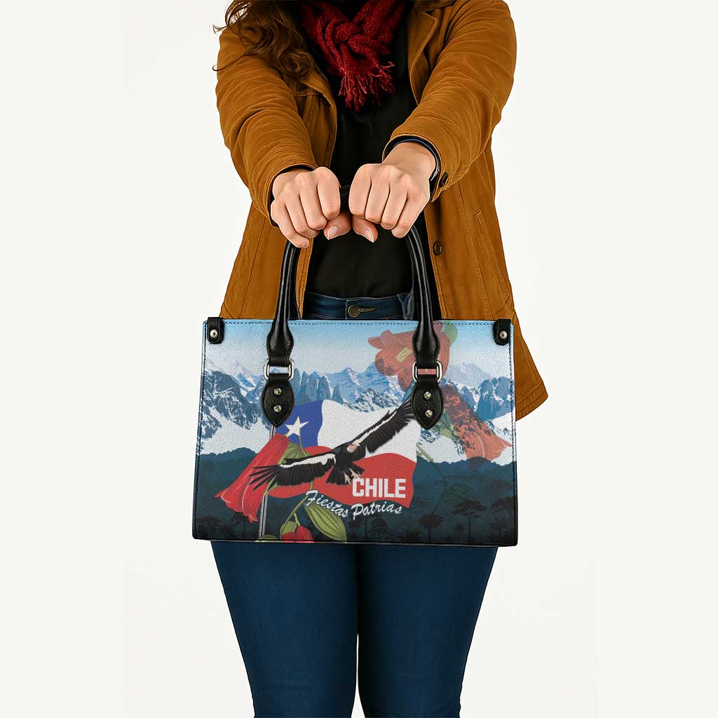 Chile Fiestas Patrias Leather Bag Andean Condor Andes Mountains - Wonder Print Shop