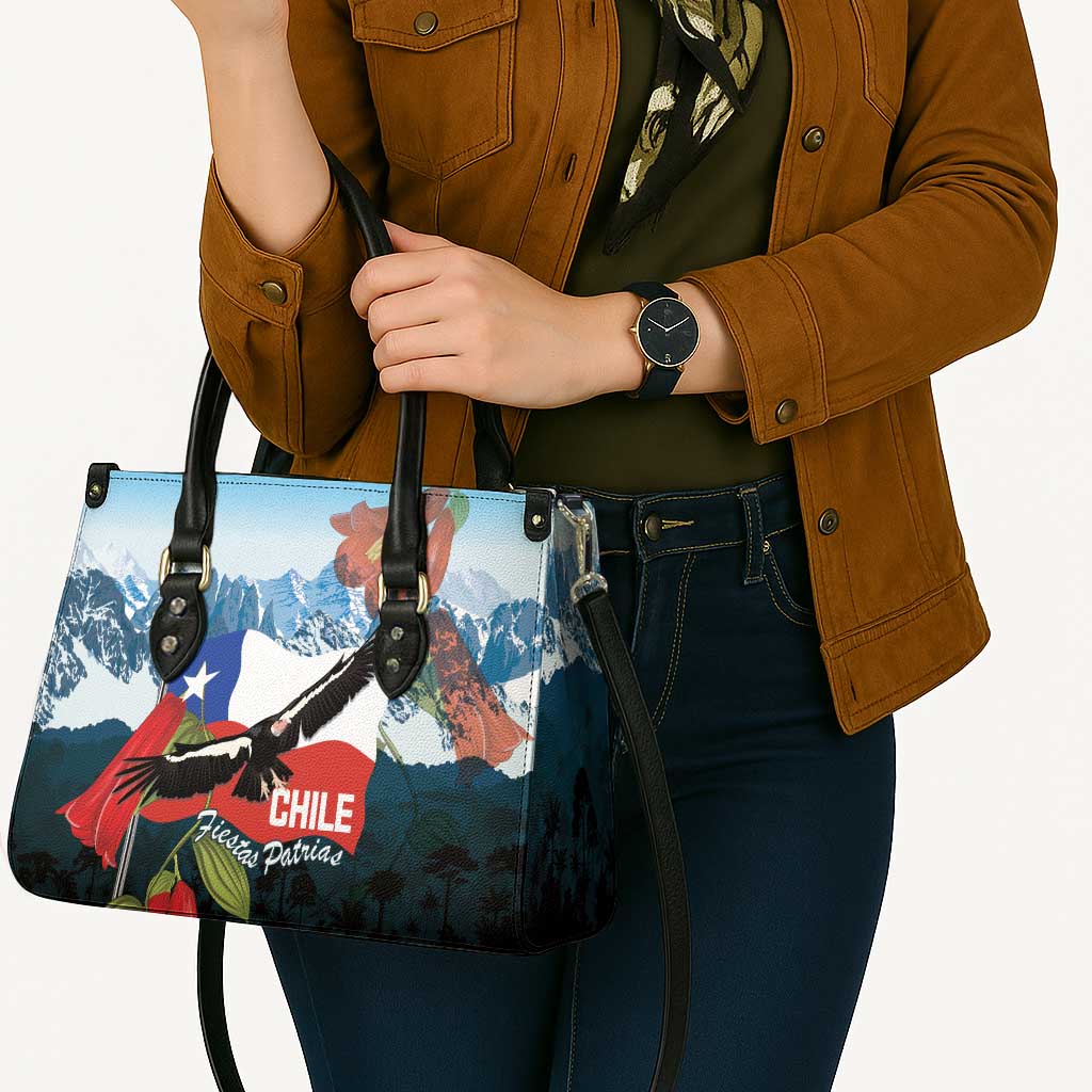 Chile Fiestas Patrias Leather Bag Andean Condor Andes Mountains - Wonder Print Shop
