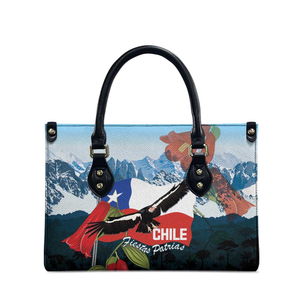 Chile Fiestas Patrias Leather Bag Andean Condor Andes Mountains - Wonder Print Shop