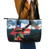 Chile Fiestas Patrias Leather Tote Bag Andean Condor Andes Mountains - Wonder Print Shop