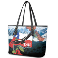 Chile Fiestas Patrias Leather Tote Bag Andean Condor Andes Mountains - Wonder Print Shop