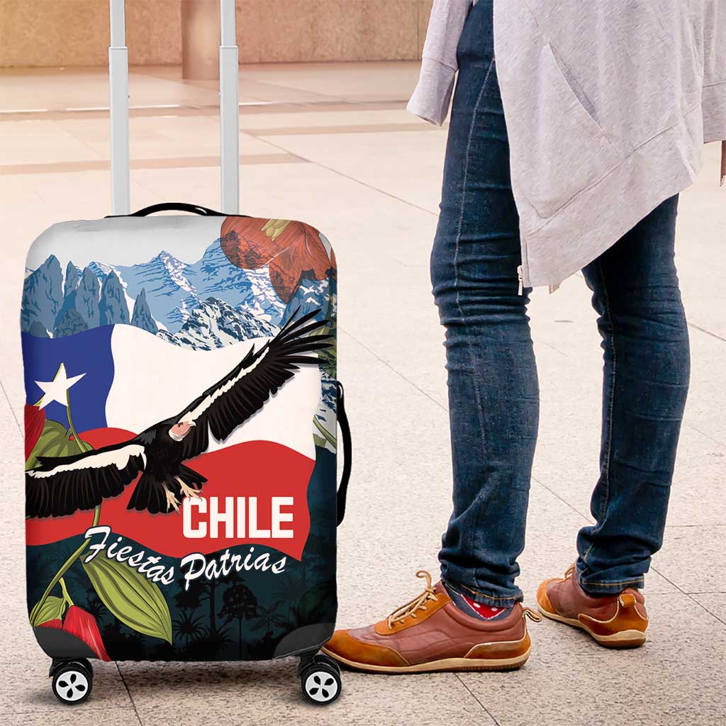 Chile Fiestas Patrias Luggage Cover Andean Condor Andes Mountains - Wonder Print Shop