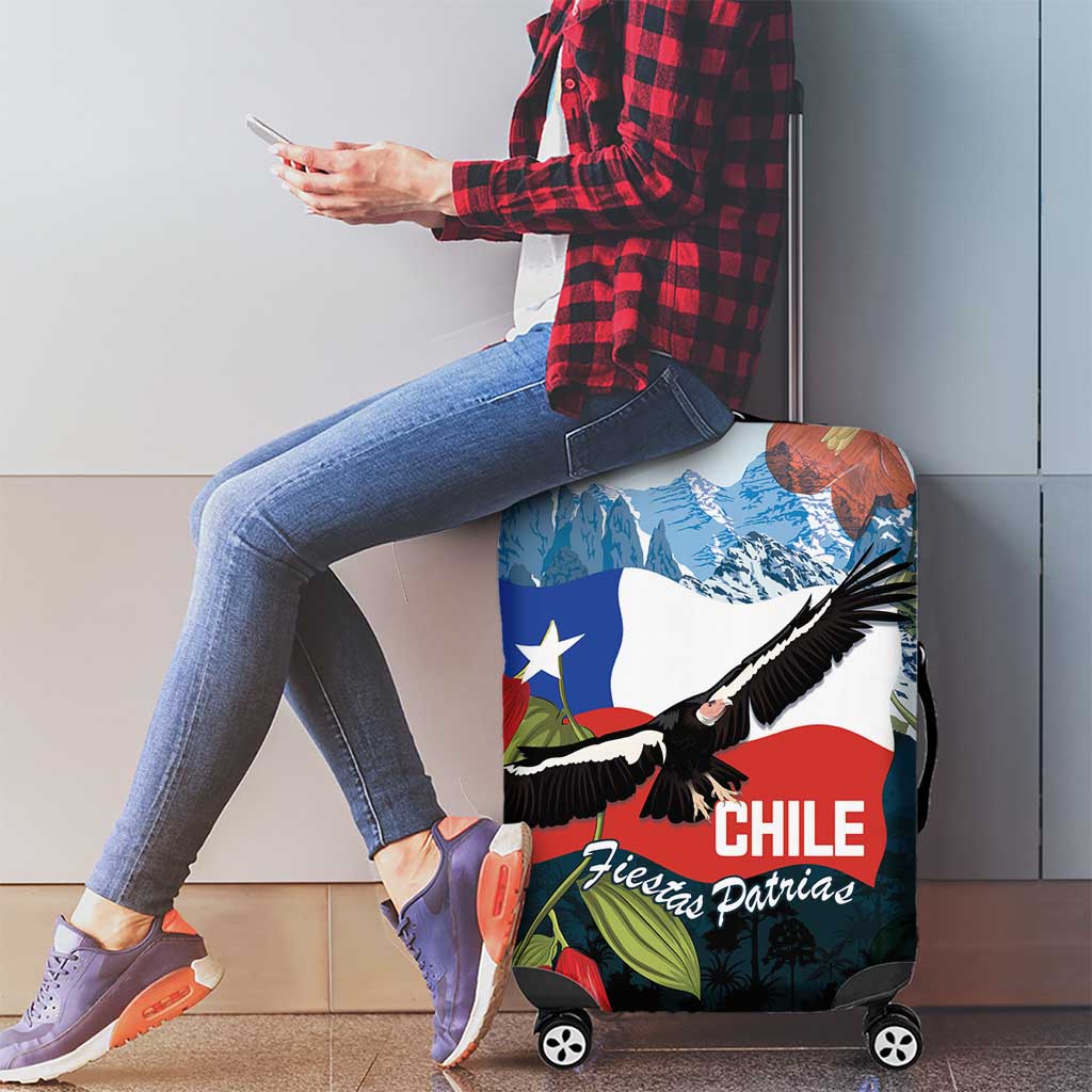 Chile Fiestas Patrias Luggage Cover Andean Condor Andes Mountains - Wonder Print Shop