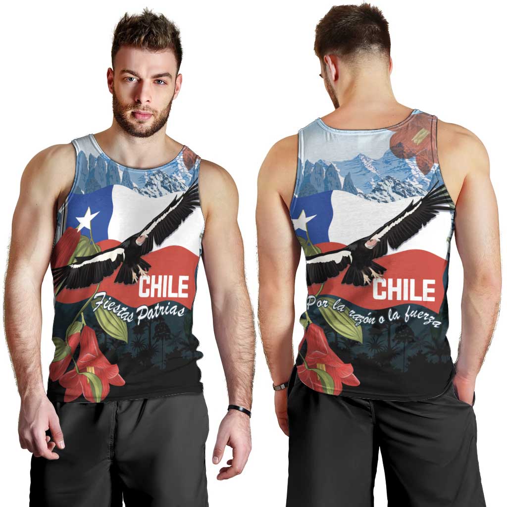 Chile Fiestas Patrias Men Tank Top Andean Condor Andes Mountains - Wonder Print Shop