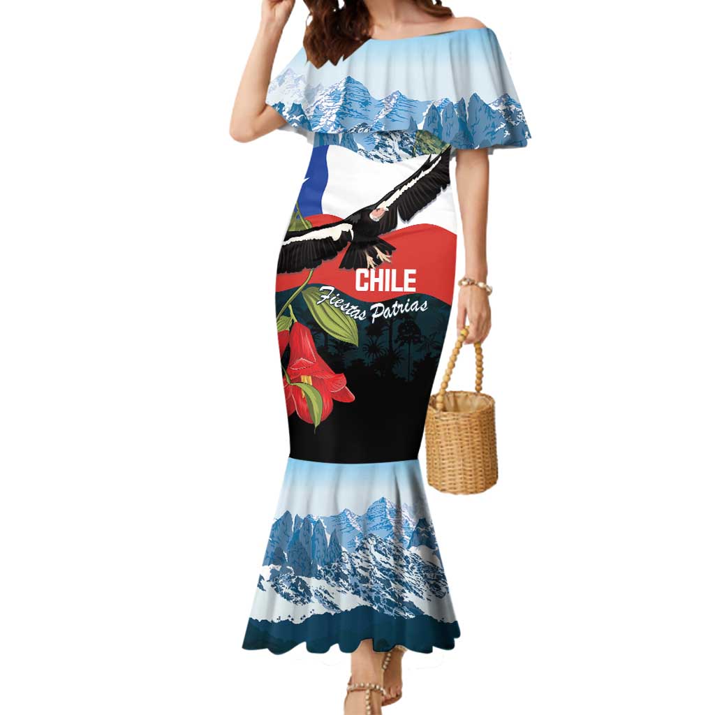 Chile Fiestas Patrias Mermaid Dress Andean Condor Andes Mountains - Wonder Print Shop