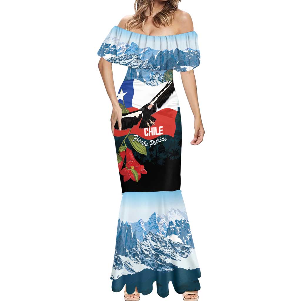 Chile Fiestas Patrias Mermaid Dress Andean Condor Andes Mountains - Wonder Print Shop