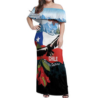 Chile Fiestas Patrias Off Shoulder Maxi Dress Andean Condor Andes Mountains - Wonder Print Shop