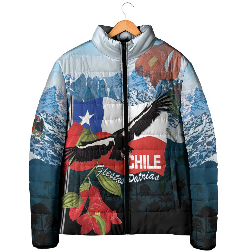 Chile Fiestas Patrias Padded Jacket Andean Condor Andes Mountains - Wonder Print Shop
