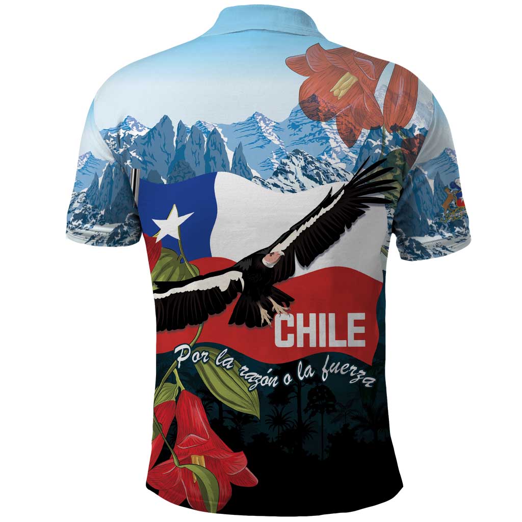 Chile Fiestas Patrias Polo Shirt Andean Condor Andes Mountains - Wonder Print Shop