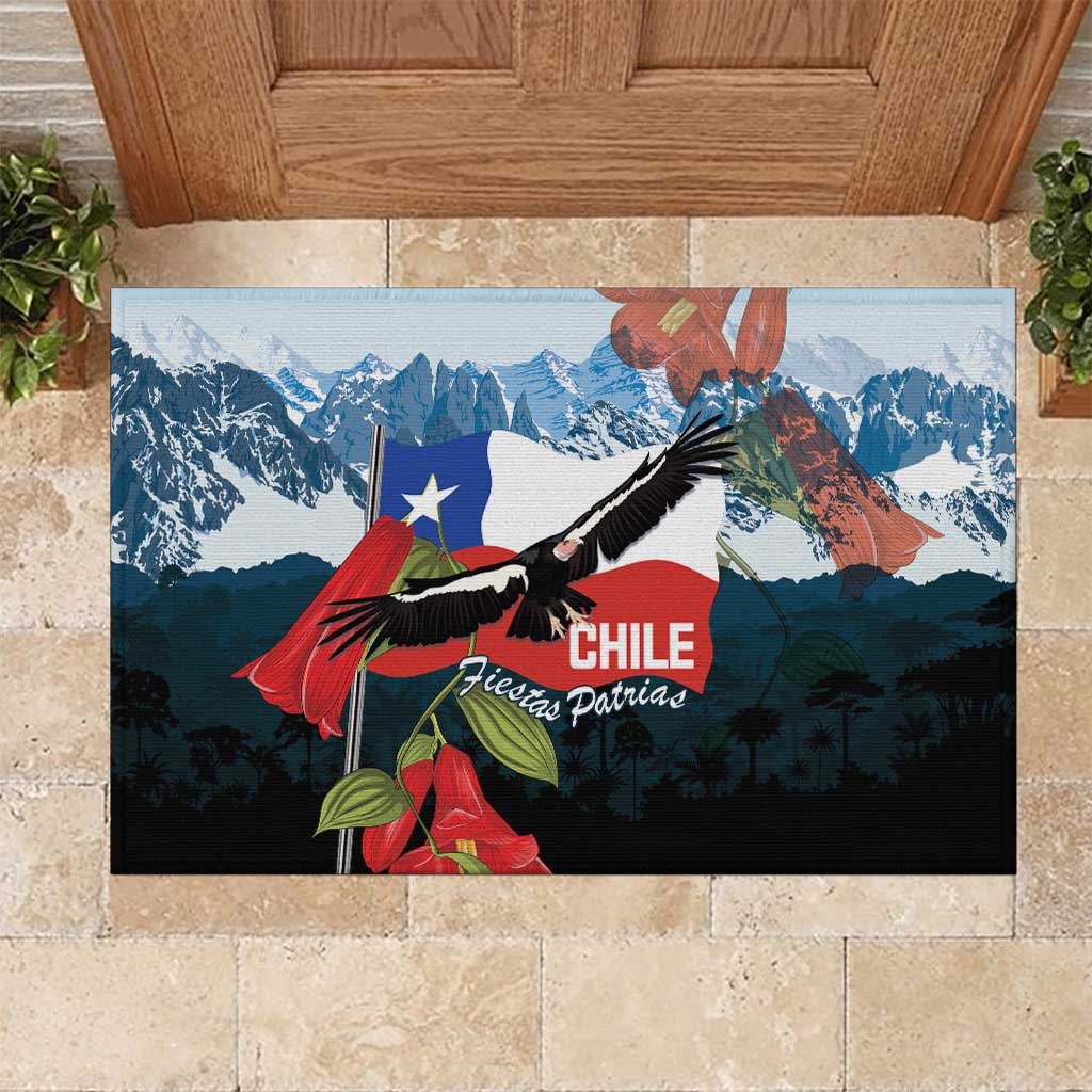 Chile Fiestas Patrias Rubber Doormat Andean Condor Andes Mountains - Wonder Print Shop