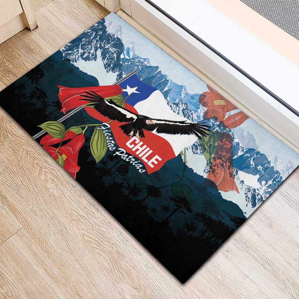 Chile Fiestas Patrias Rubber Doormat Andean Condor Andes Mountains - Wonder Print Shop