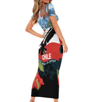 Chile Fiestas Patrias Short Sleeve Bodycon Dress Andean Condor Andes Mountains - Wonder Print Shop