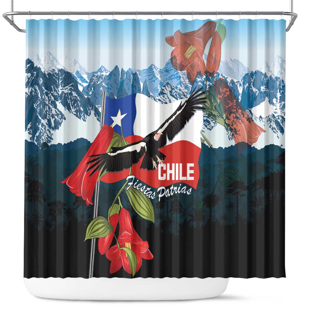 Chile Fiestas Patrias Shower Curtain Andean Condor Andes Mountains - Wonder Print Shop