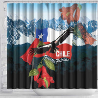 Chile Fiestas Patrias Shower Curtain Andean Condor Andes Mountains - Wonder Print Shop