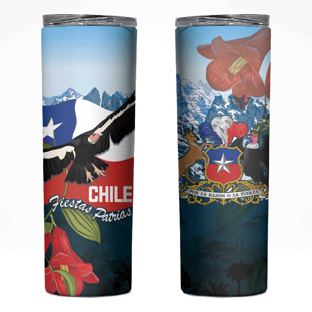 Chile Fiestas Patrias Skinny Tumbler Andean Condor Andes Mountains - Wonder Print Shop