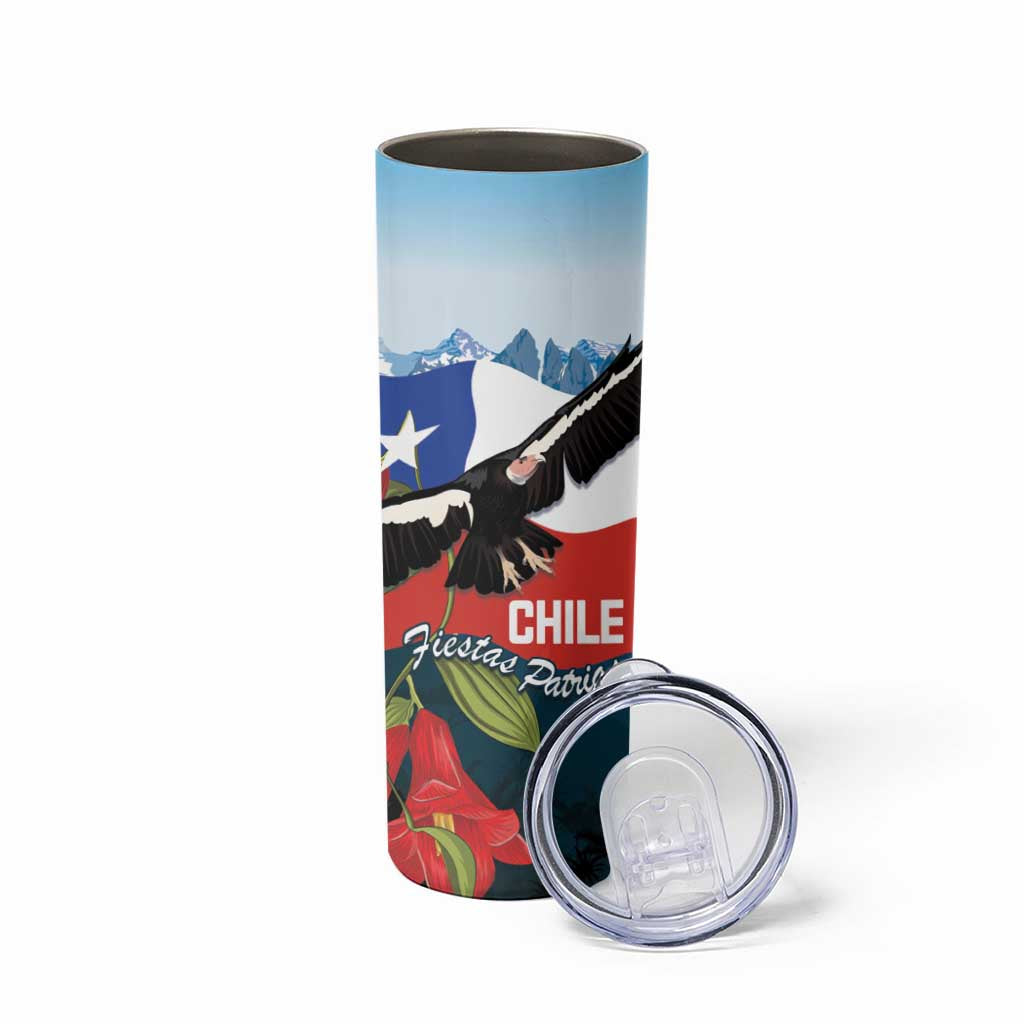 Chile Fiestas Patrias Skinny Tumbler Andean Condor Andes Mountains - Wonder Print Shop