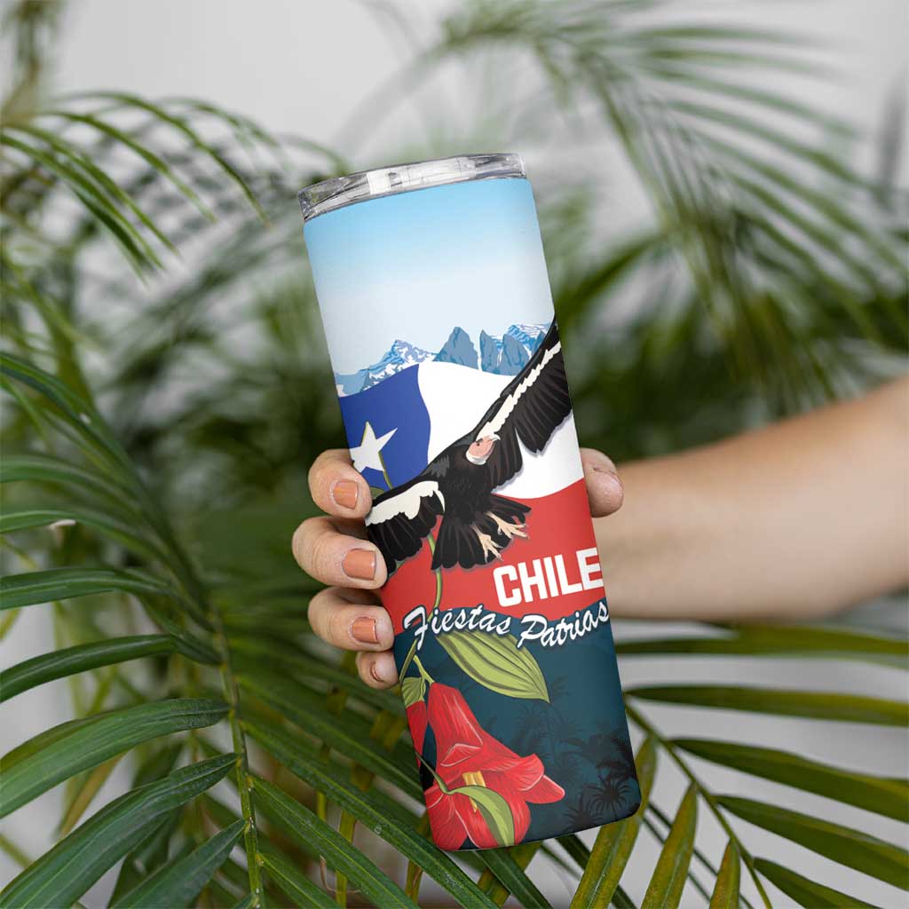 Chile Fiestas Patrias Skinny Tumbler Andean Condor Andes Mountains - Wonder Print Shop