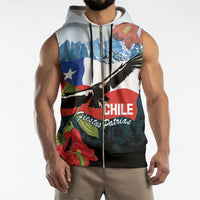 Chile Fiestas Patrias Sleeveless Zip Hoodie Andean Condor Andes Mountains - Wonder Print Shop