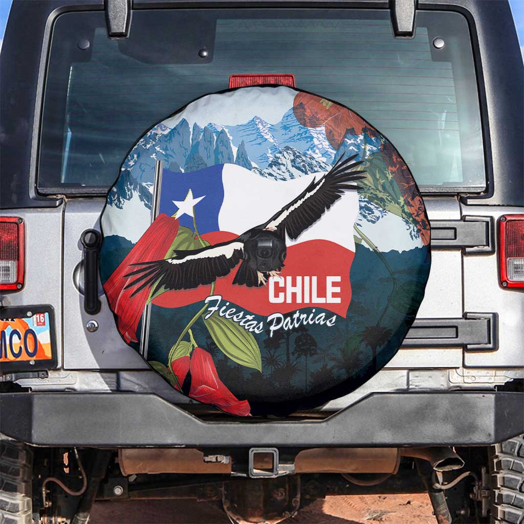 Chile Fiestas Patrias Spare Tire Cover Andean Condor Andes Mountains - Wonder Print Shop