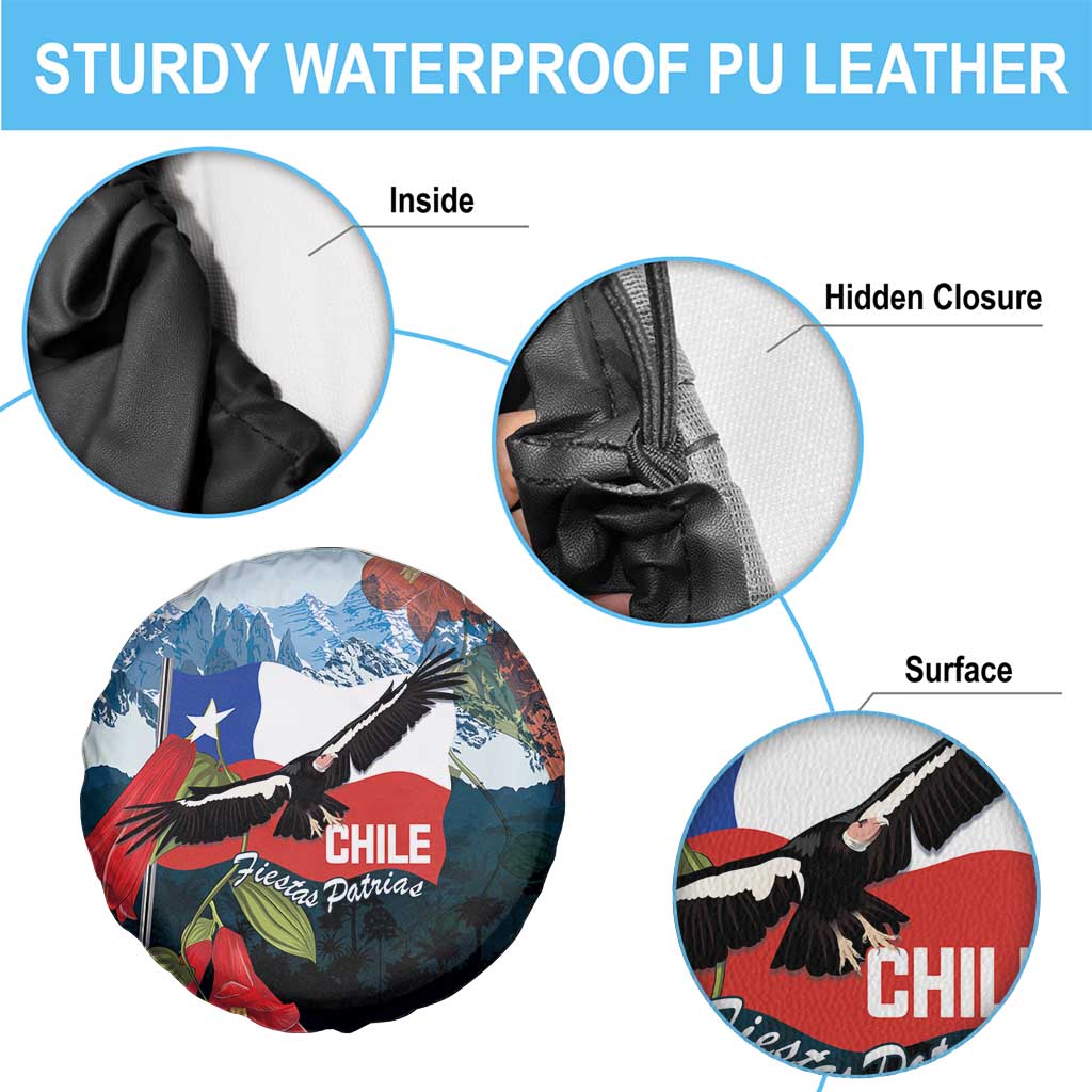 Chile Fiestas Patrias Spare Tire Cover Andean Condor Andes Mountains - Wonder Print Shop