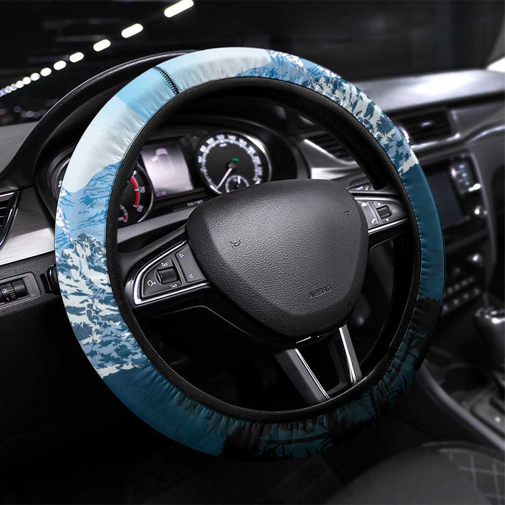 Chile Fiestas Patrias Steering Wheel Cover Andean Condor Andes Mountains - Wonder Print Shop